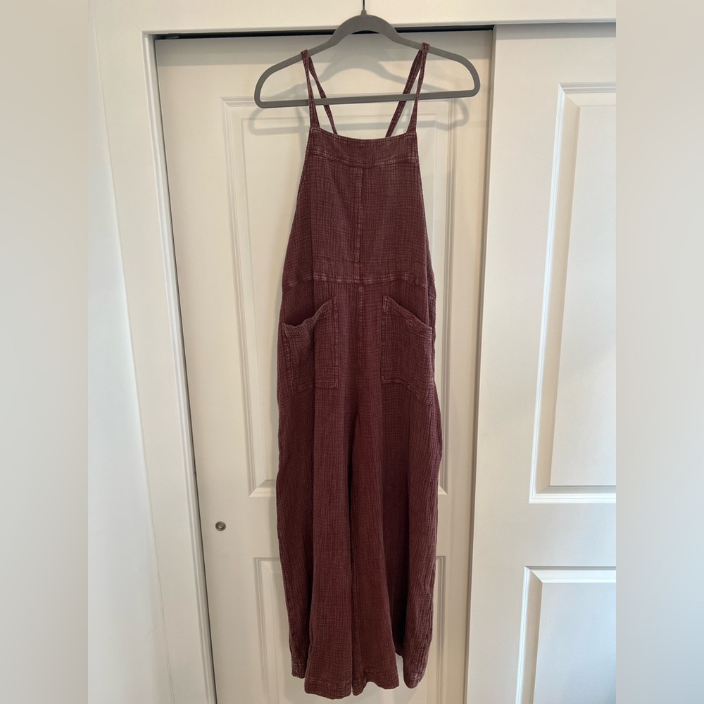 Burgundy Sleeveless Jumpsuit
